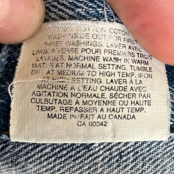 RARE VINTAGE 90's Levi’s Denim Trucker Jacket 75528-4891 Canada Men’s XLT TALL - Picture 12 of 16